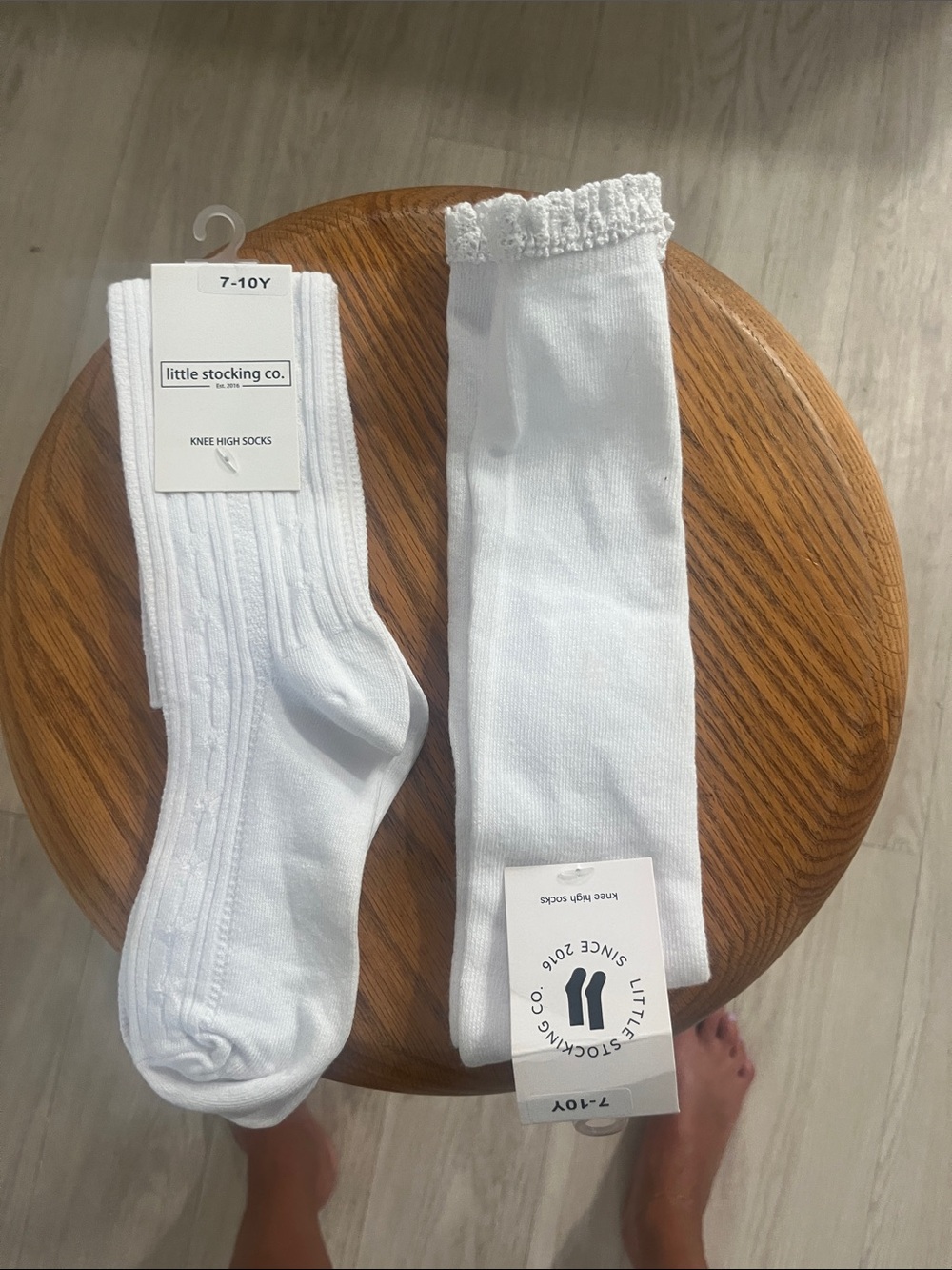 Little Stocking Co. White Knee High Socks - 7-10Y